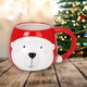 Cana De Craciun, Openhome, Cu Model Ursulet, Cadou Ideal Pentru Mos Nicolae Si Craciun, Buna Pentru Bauturi De Iarna Si Pachete Cadou, Capacitate 370 ml, 14 x 10 x 8 cm