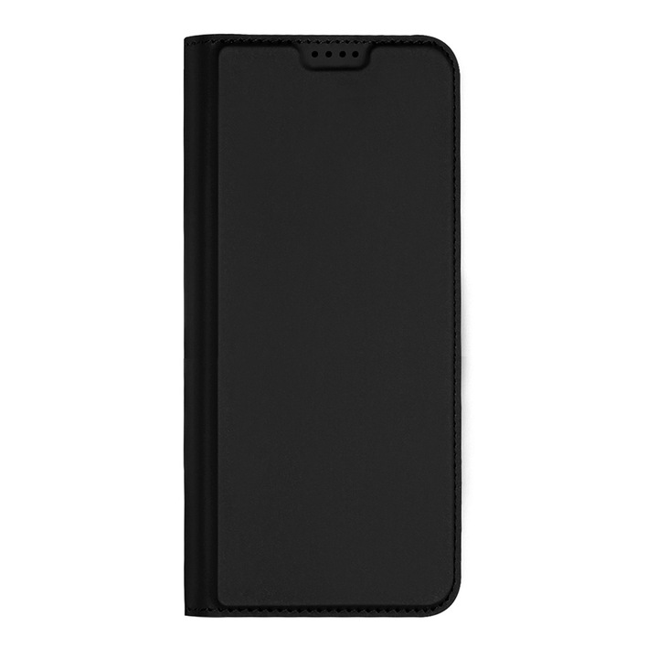 Kettős záródású burkolat Xiaomi Redmi Note 13 Pro 4G / Poco M6 Pro 4G telefonokhoz, kártyatartó, bőr mágneses záródás, állvány funkció és mágneses záródás, fekete
