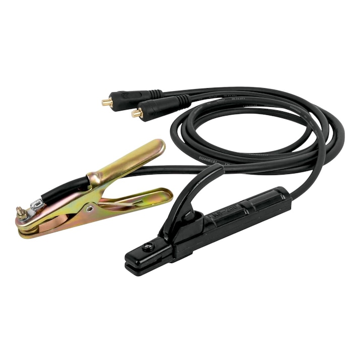 Cabluri folosite la sudura, cleste 300A cu conector 9mm, port electrod si masa, cabluri 25mm, pentru Invertor, dimensiune 2x3m, practic si usor de utilizat