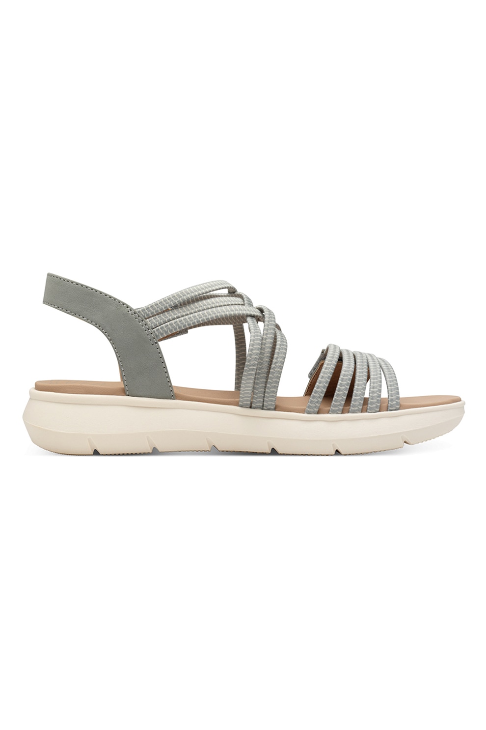 Tamaris Comfort, Sandale uni cu benzi velcro, Gri deschis, 38