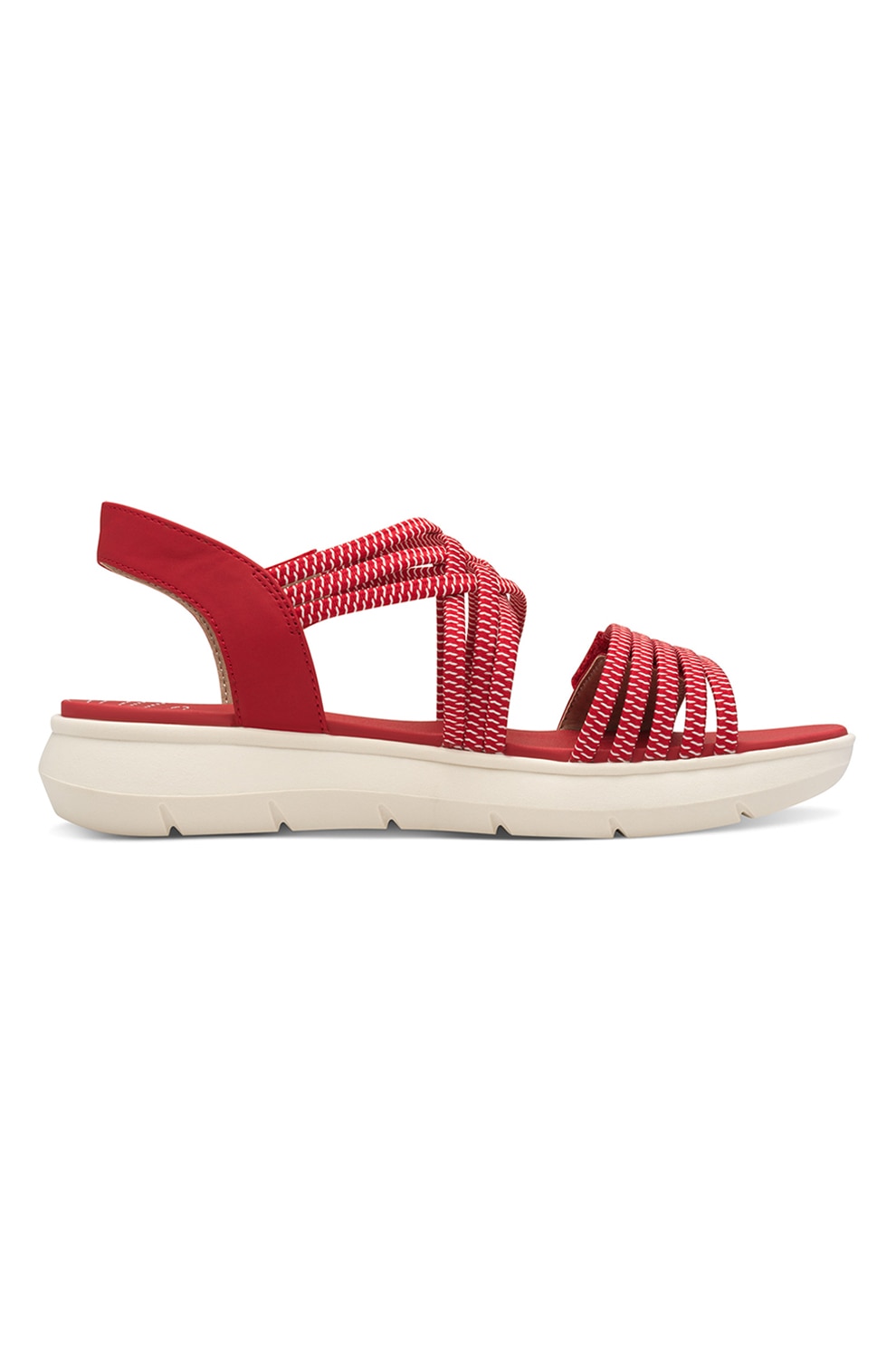 Tamaris Comfort, Sandale uni cu benzi velcro, Rosu, 38