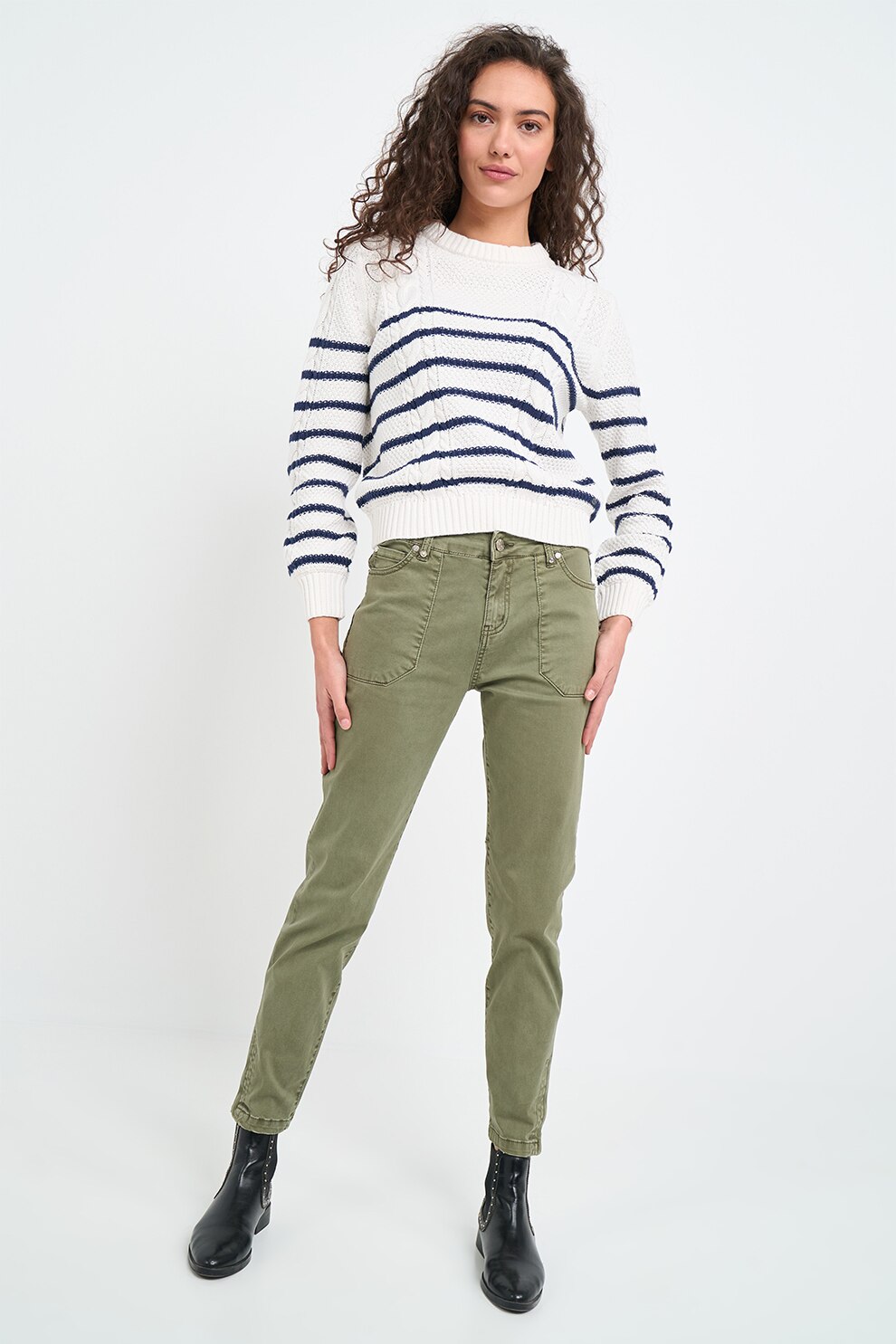 Timeout, Pantaloni crop, Kaki, 40-L32