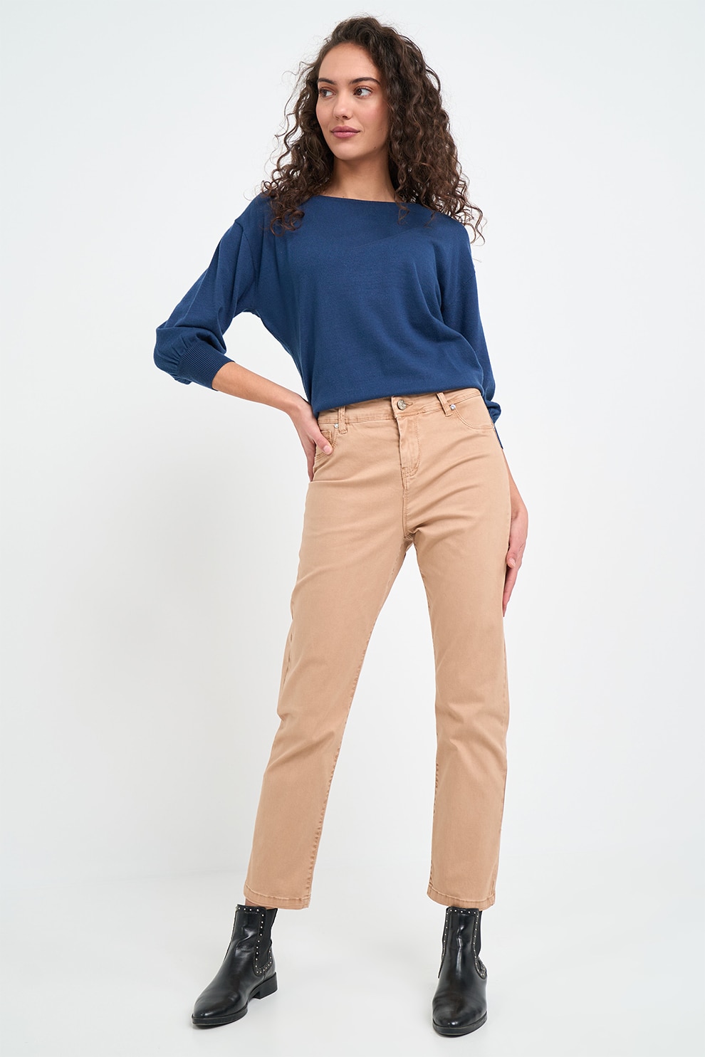 Timeout, Pantaloni crop, Maro nisip, 38-L32