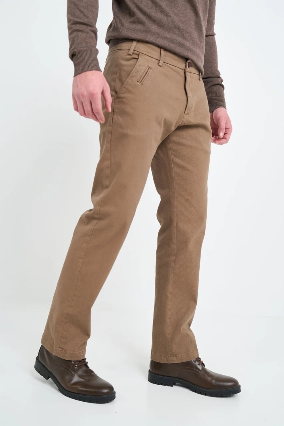 TIMEOUT, Blugi regular fit cu buzunare oblice, Maro deschis, 50-L32