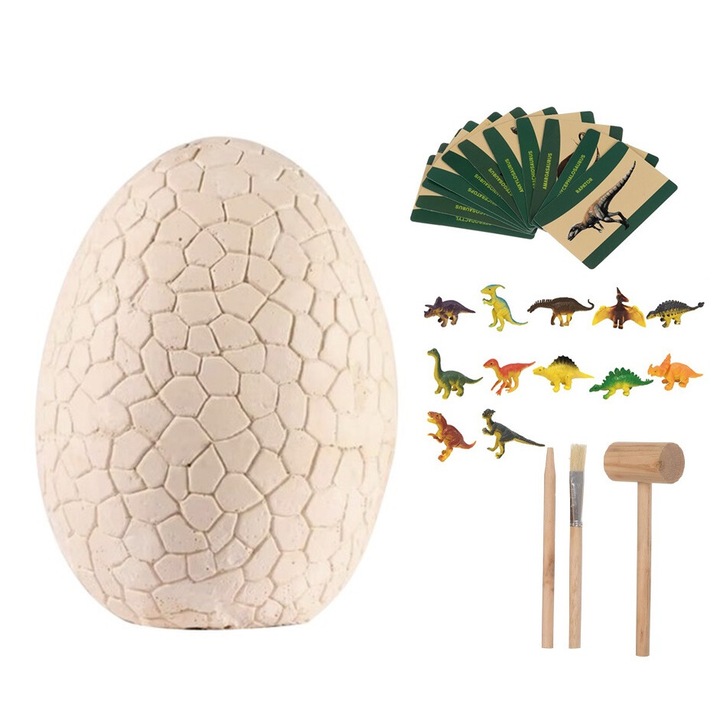 Set educativ de arheologie, Zola, Ou fosila cu 12 dinozauri, 2 surpize, ipsos