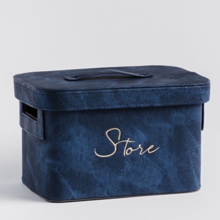 Кутия за съхранение с капак HELMER голяма, синя, 21100л