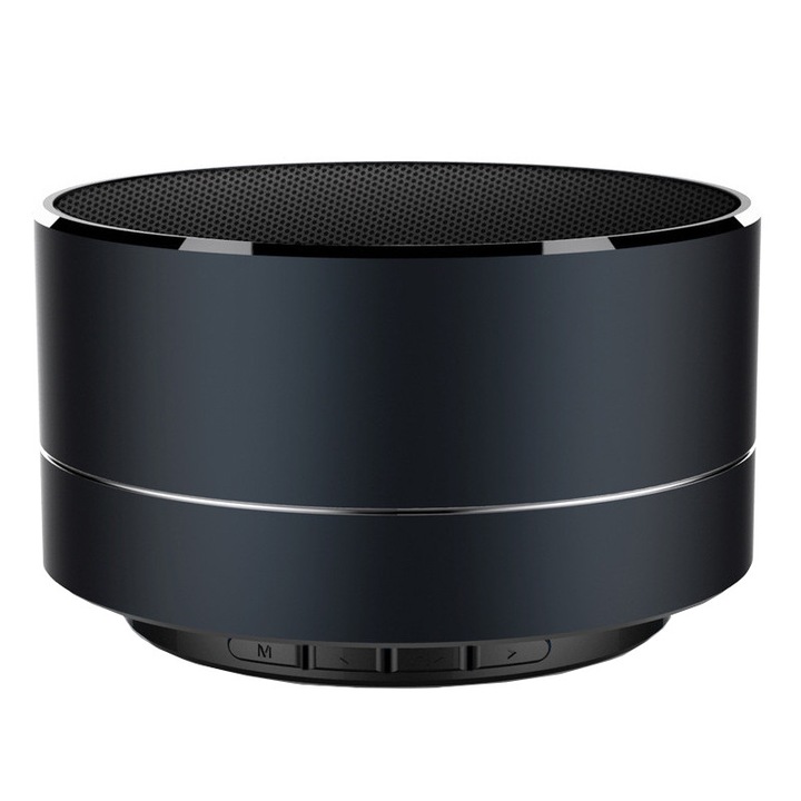 Портативен високоговорител A10, Bluetooth, 3W, FM радио, микрофон, 300mAh, Черен