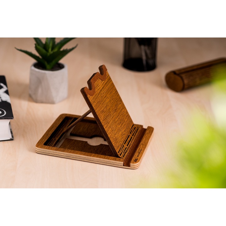 Krea-Wood asztali tablet tartó állvány, barna