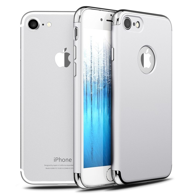 Husa telefon Iphone 8 Plus ofera protectie 3in1 Ultrasubtire - Silver Matte