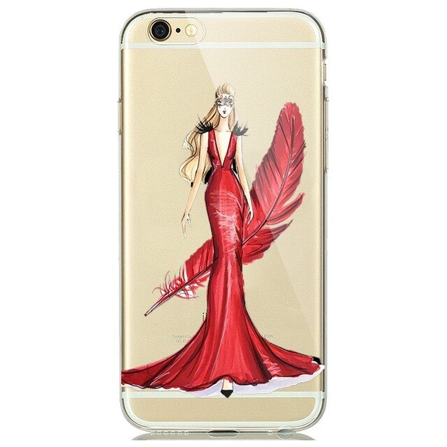 Husa telefon Iphone 7 ofera protectie Ultrasubtire - Red Lady