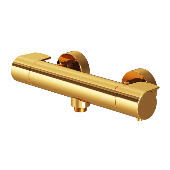 Termosztát AM.PM X-Joy FXA40099 csaptelep kádhoz, csaptelep termosztáttal kádhoz és zuhanyzóhoz, Arany