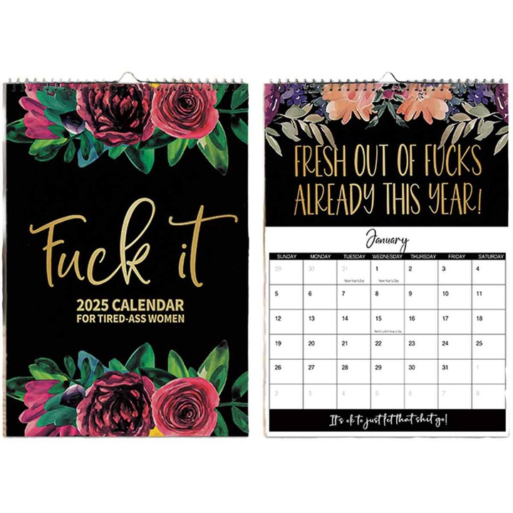 Calendar de perete 2025, Enforose, multicolor, 21.4x28cm, cadou amuzant