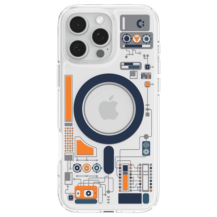 Husa MagSafe pentru Apple iPhone 16 Pro Max, Spigen, Cyrill Ultra Hybrid, Transparenta ACS08726