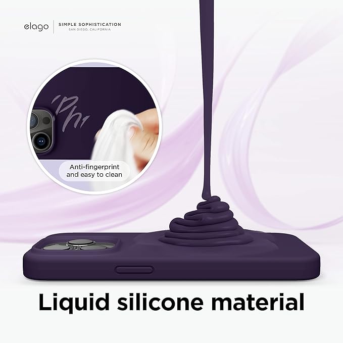 Husa pentru iphone 16 Pro Max, MingZhi®, husa pentru telefon din silicon lichid, husa pentru intregul corp, rezistenta la socuri, husa pentru telefon ultra subtire, captuseala din microfibra moale rezistenta la zgarieturi, Violet