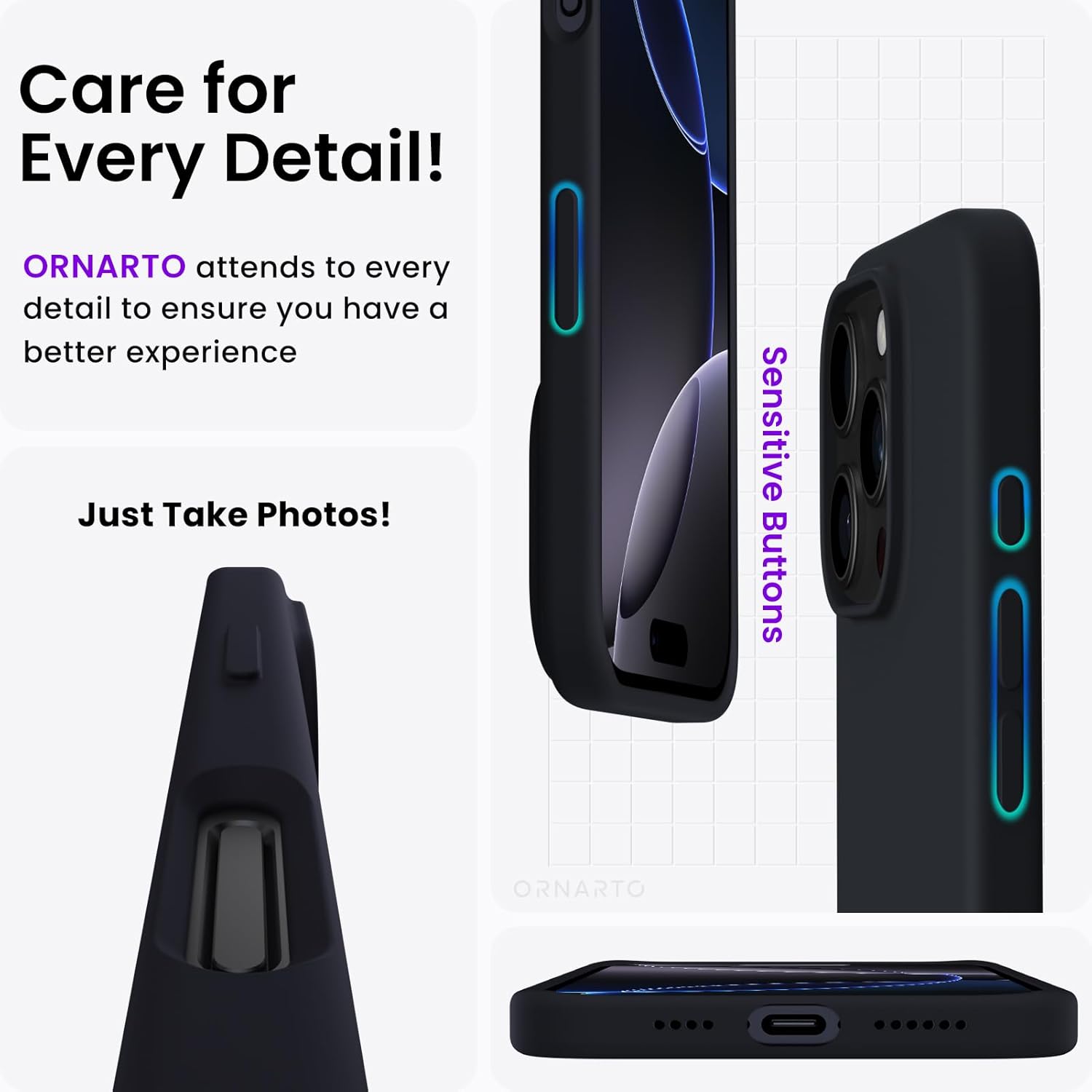 Husa pentru iphone 16 Pro Max, MingZhi®, husa pentru telefon din silicon lichid, husa pentru intregul corp, rezistenta la socuri, husa pentru telefon ultra subtire, captuseala din microfibra moale rezistenta la zgarieturi, Negru