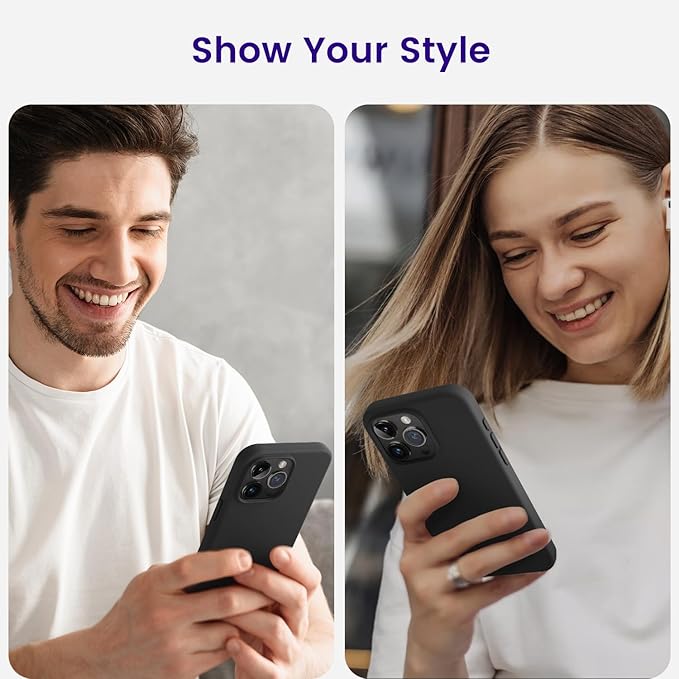 Husa pentru iphone 15 Pro, MingZhi®, husa pentru telefon din silicon lichid, husa pentru intregul corp, rezistenta la socuri, husa pentru telefon ultra subtire, captuseala din microfibra moale rezistenta la zgarieturi, Negru