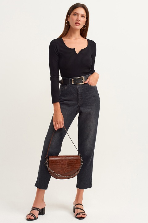 OXXO, Bluza uni striata, Negru, XL