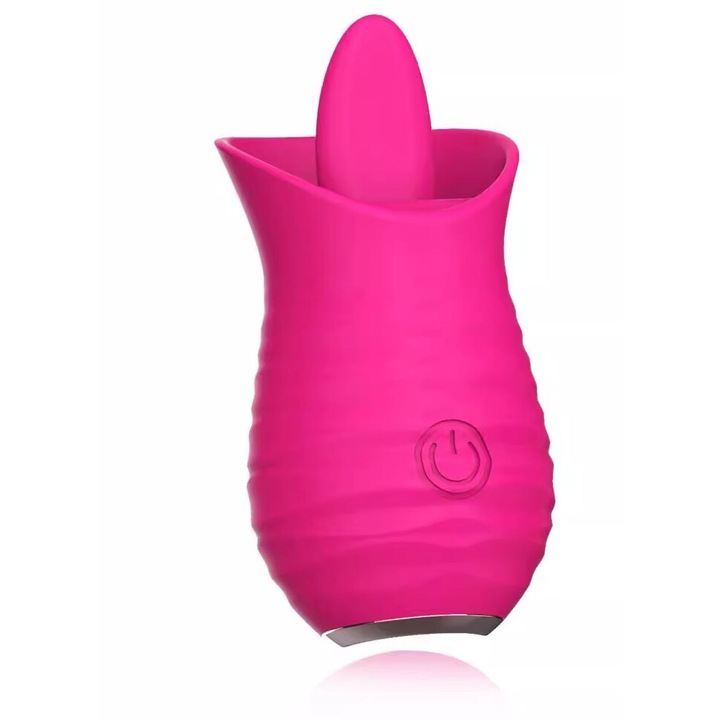 Vibrátor csikló stimulációval, 10 intenzitási fokozat, szilikon, rózsaszín, 9,5x4,8 cm