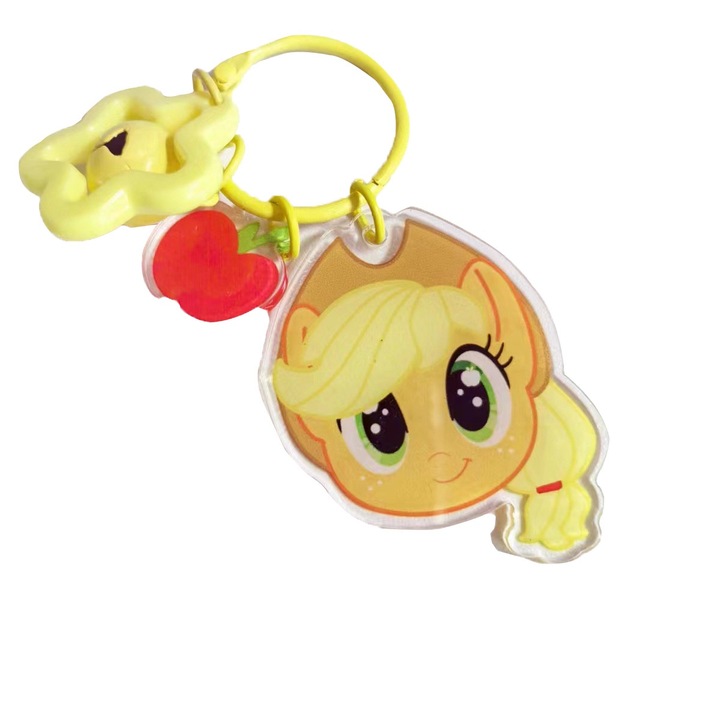 Póni kulcstartó, 5cm, akril, narancssárga