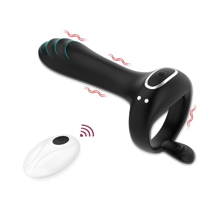 Inele penis set, vibratie multipla, design ergonomic, silicon de calitate, waterproof