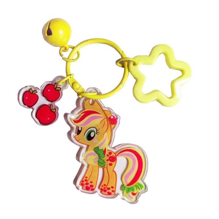 Póni kulcstartó, My Little Pony karakter, 5cm, műanyag/akril, többszínű