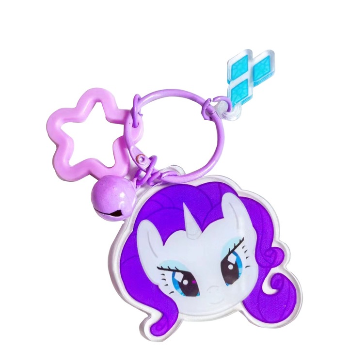 Póni kulcstartó, Rarity, My Little Pony, 5cm, többszínű