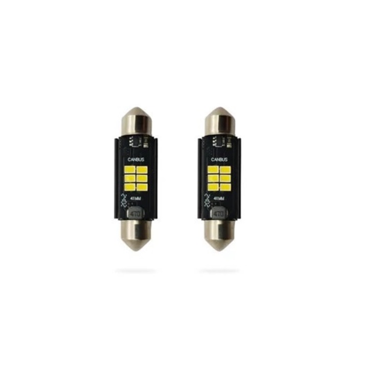 Izzó, 12V SV8,5-8, 10,5 x 28 mm, LED, 2 darabos csomag, canbus