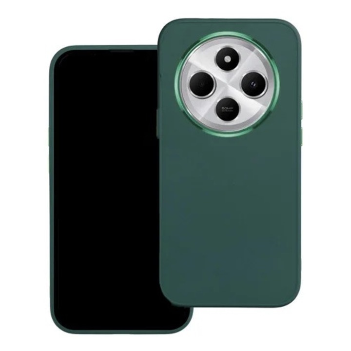 Telefontok Xiaomi Redmi 14C kompatibilis - Frame - zöld műanyag hátlap tok, szilikon kerettel