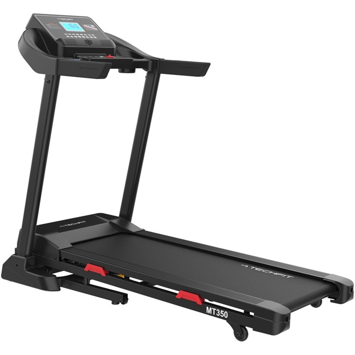Banda alergare MT350N TECHFIT,filtru EMC, inclinare electrica 15 nivele , sistem atenuare socuri si pliere hydraulic, viteza maxima 16 hm/h, motor in sarcina maxima 3 CP/ constant 2 CP, suprafata alergare 120x 42 cm, 16 programe