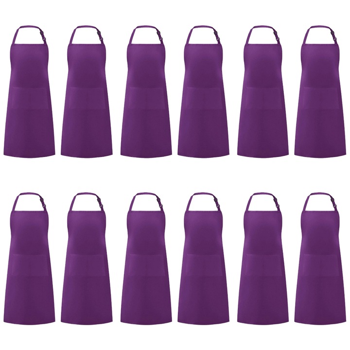 Set 12 sorturi bucatarie, Enforose, ajustabile, rezistente la apa, 89x67cm, multicolor