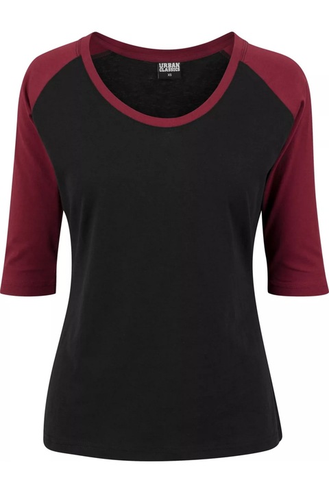 TOP Urban Classics női póló, fekete/bordó, Fekete