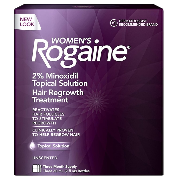 Rogaine 2%, Hajkezelés, Hajhullás ellen, Nők Számára, Kezelés 3 hónap, 3x 60ml