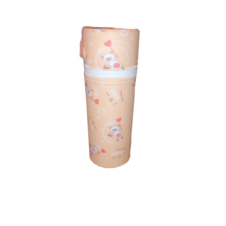 Philippo termobox, hőtartóbox-narancssárga kis macis