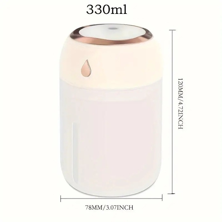 Difuzor De Aromaterapie Si Umidificator EDAR, Ultrasunete, 150 ml, 3W, Incarcare Cablu USB, Aspect Lemn Inchis