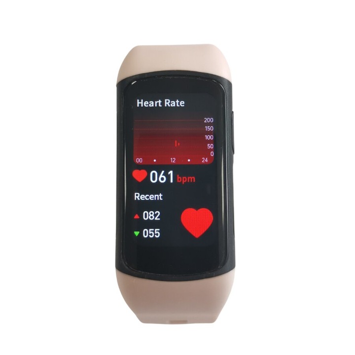 Смарт часовник Wonlex MF12-P bluetooth за ЕКГ и здравен мониторинг, розов