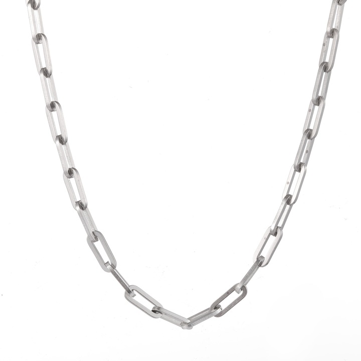 Colier Chain Link XL, Inox Argint