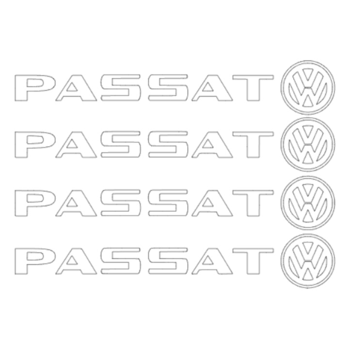 Set stickere manere Passat, sticker decorativ, culoare alba