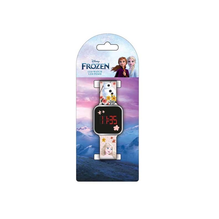 Ceas LED Disney Frozen, Diakakis, silicon, multicolor