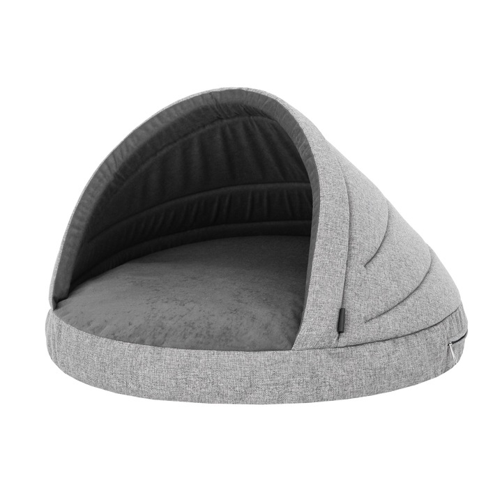 Iglu pentru caini, HobbyDog, Rezistent la abraziune, Certificat Oeko-Tex, 65 x 50 cm, Gri