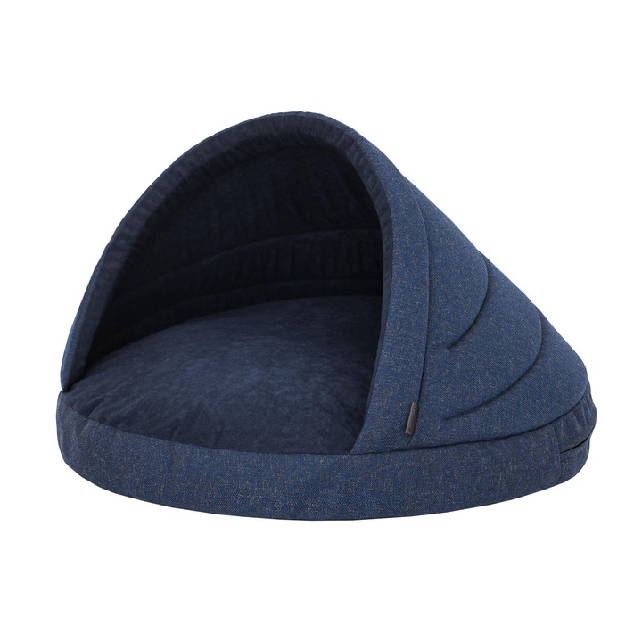 Culcus iglu pentru caini, Sales Core, 65x50cm, material eco-friendly, albastru marin