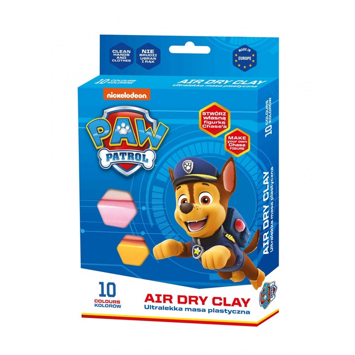 Plastilina Paw Patrol Chase, Astra art-pap, Multicolor, 4 ani+