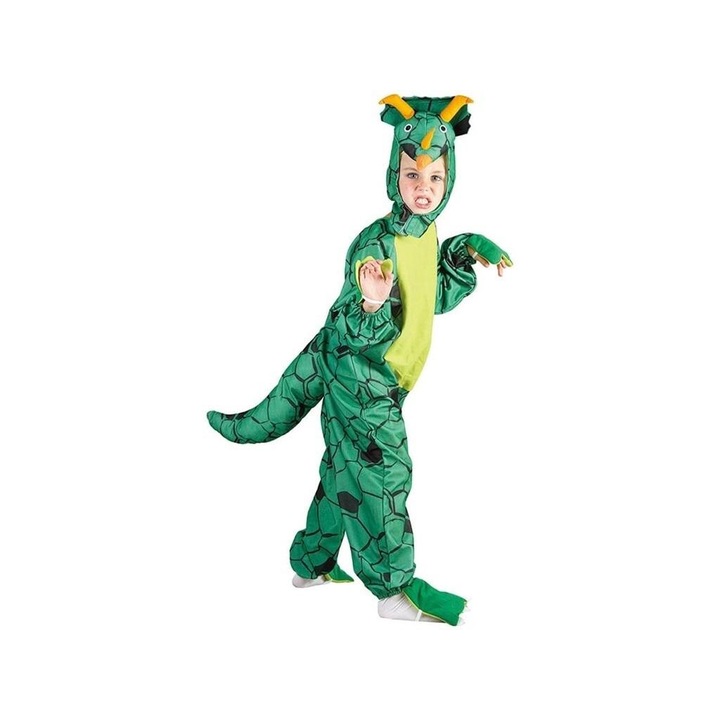 Costum Triceratops, Madej, L, 130x140cm, cu coada, cu gluga