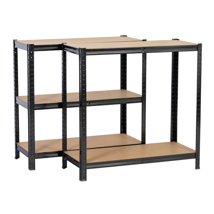 Extralink fém polc, 180x90x40cm, 5 polc, kapacitás 875 kg, fekete