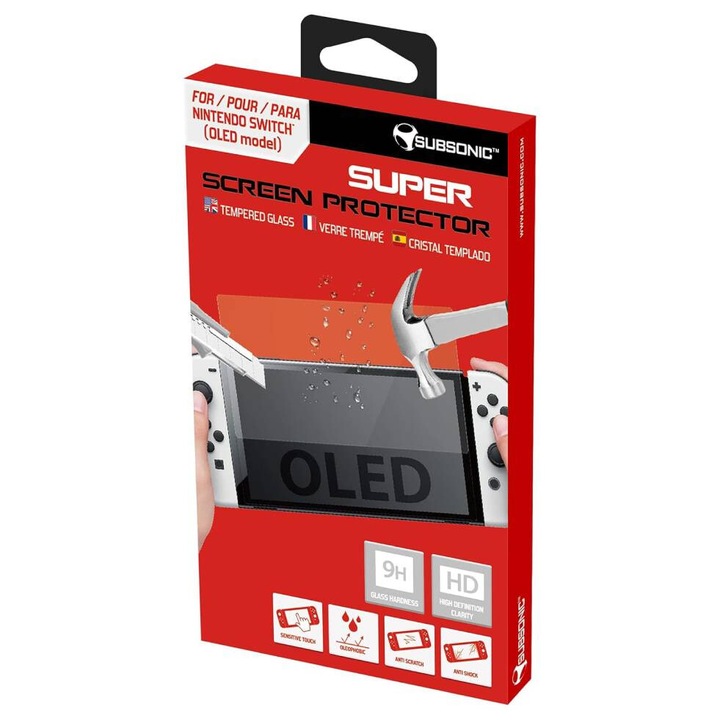 Скрийн протектор, Subsonic, Oled Super Tempered Glass 9h Hd, за Nintendo Switch