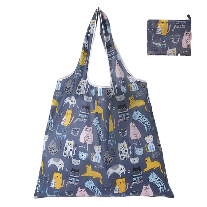 Geanta de cumparaturi pliabila Enforose, multicolor, 46x40cm, capacitate mare, reutilizabila, lavabila la masina