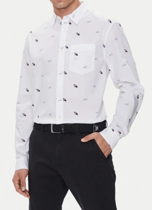 Camasa Tommy Jeans DM0DM19521 YBR, Bumbac, Alb, S INTL