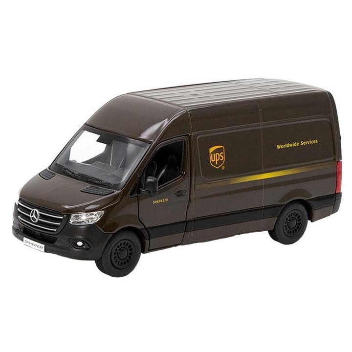 Mercedes-Benz Sprinter UPS modellautó, Kinsmart, fém/műanyag, 1:48, 3 év+, barna
