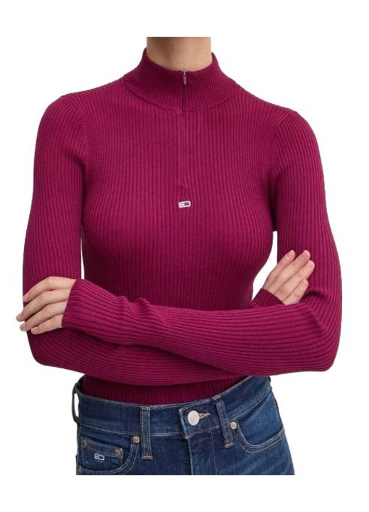 Bluza dama DW0DW18518, Tommy Jeans, Poliester/Viscoza, Visiniu