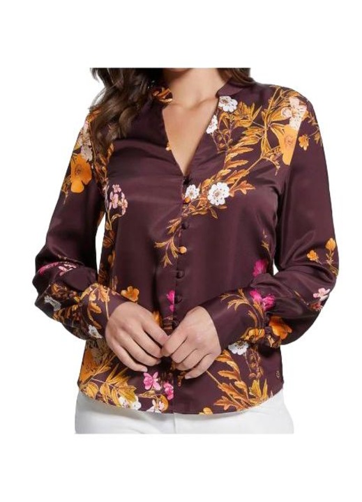 Női ing W3BH75WEX62, GUESS, poliészter, bordó