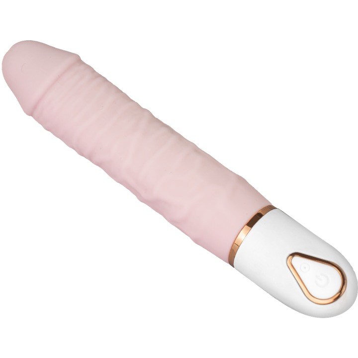 Újratölthető szilikon vibrátor, 3 intenzitás, 7 mód, vízálló, 21x3,5 cm